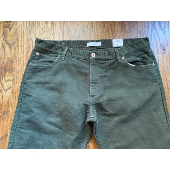 BILLY REID Moleskin Jean Mens Size 40x27 Dark Green Made In USA Pants